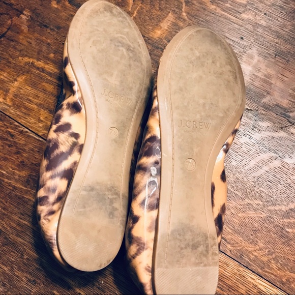 J.Crew Flats Shoes Cheetah Print Leopard Leather - Picture 3 of 4